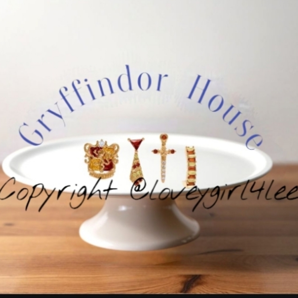 New 14k Gold Gryffindor House Stacking Earring Set Harry Potter 925 Posts